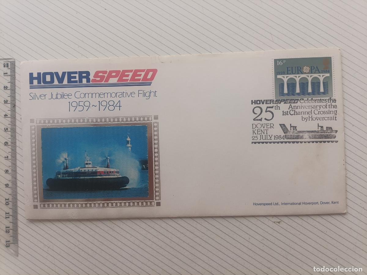 Sellos: Hovercraft, Dover. Reino Unido. Sobre primer d&iacute;a 1984 EUROPA CEPT