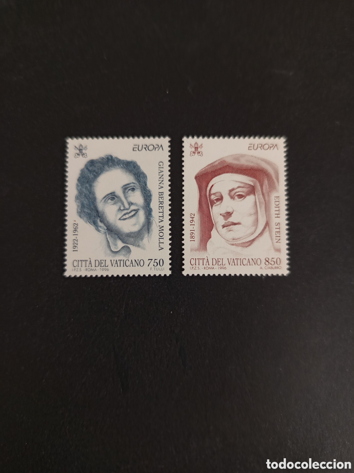 Sellos: Vaticano,1996. Europa. Mujeres c&eacute;lebres. Yv. 1036/7. Completa en nuevo. Pedido m&iacute;nimo 3 &euro;. Ver fotos