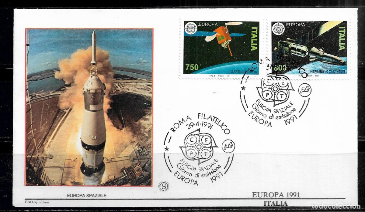 Sellos: ITALIA 1991, SOBRE PRIMER D&Iacute;A EUROPA CEPT - FDC.