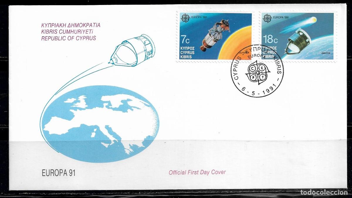 Sellos: CHIPRE 1991, SOBRE PRIMER D&Iacute;A EUROPA CEPT - FDC.