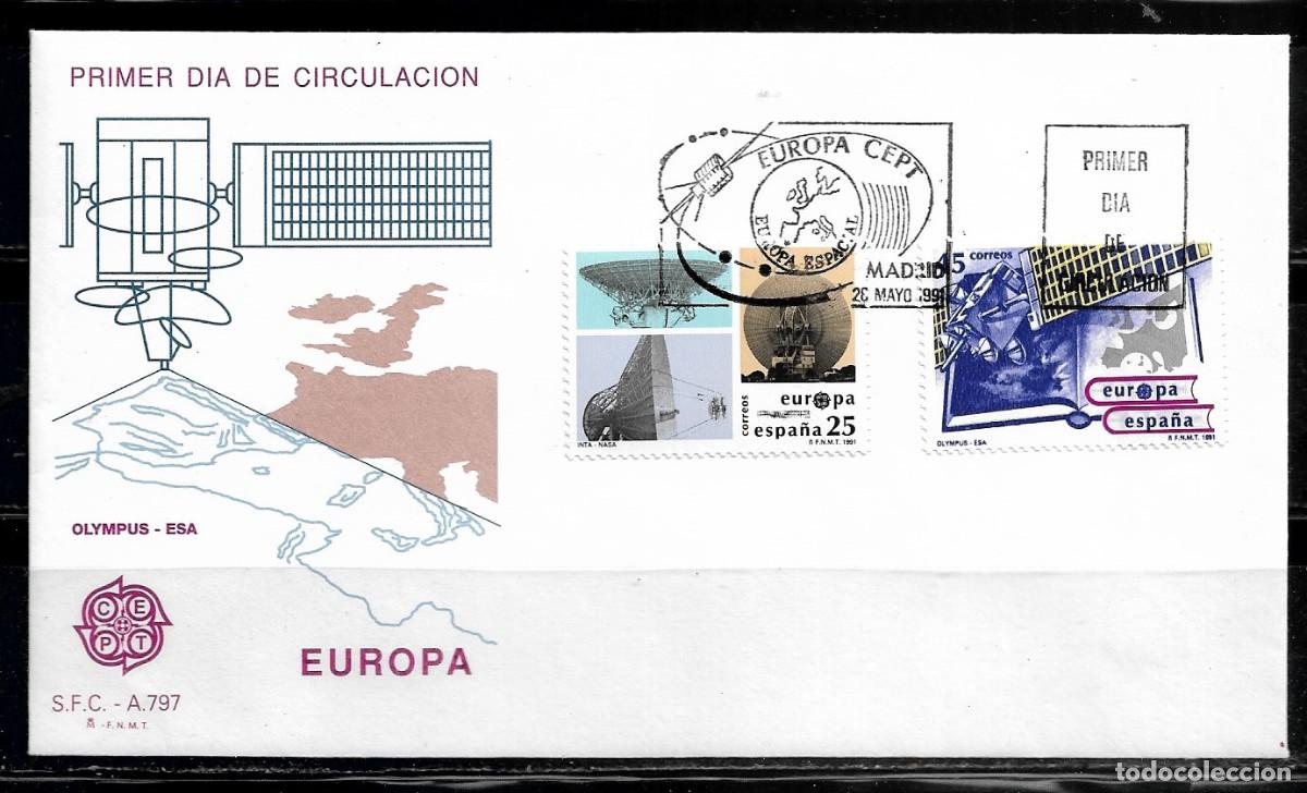 Sellos: ESPA&Ntilde;A 1991, SOBRE PRIMER D&Iacute;A EUROPA CEPT - FDC.