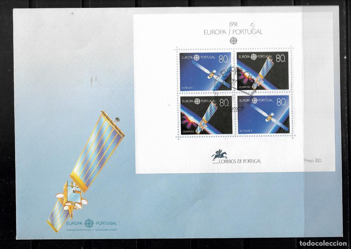 Sellos: PORTUGAL 1991, SOBRE PRIMER D&Iacute;A EUROPA CEPT - PROCEDENTE DE LA HOJA BLOQUE -FDC.
