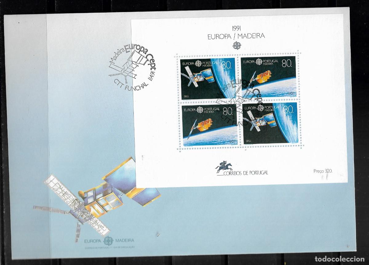 Sellos: MADEIRA 1991, SOBRE PRIMER D&Iacute;A EUROPA CEPT - PROCEDENTE DE LA HOJA BLOQUE - FDC.
