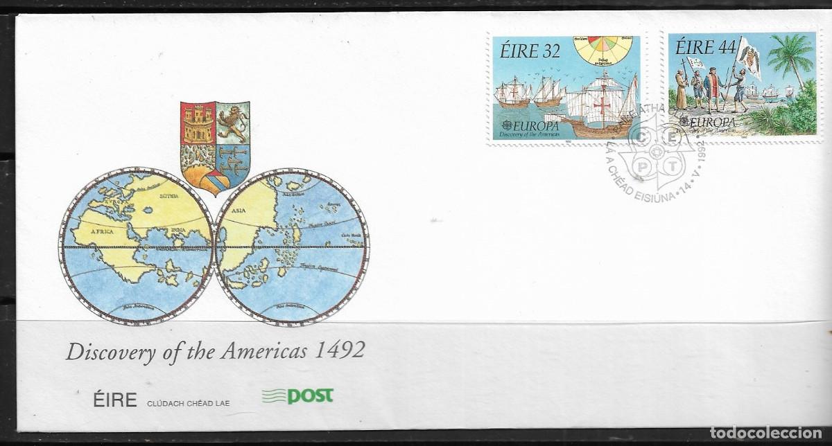 Sellos: IRLANDA 1992, SOBRE PRIMER D&Iacute;A EUROPA CEPT - FDC.