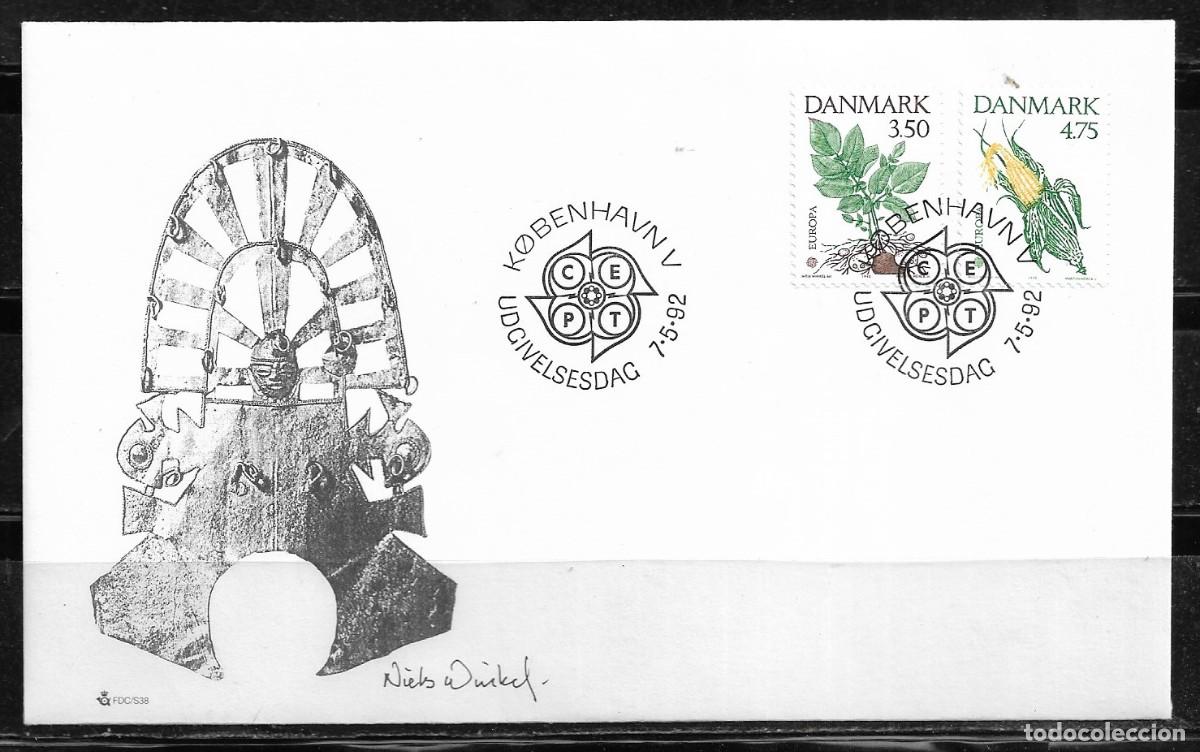 Sellos: DINAMARCA 1992, SOBRE PRIMER D&Iacute;A EUROPA CEPT - FDC.