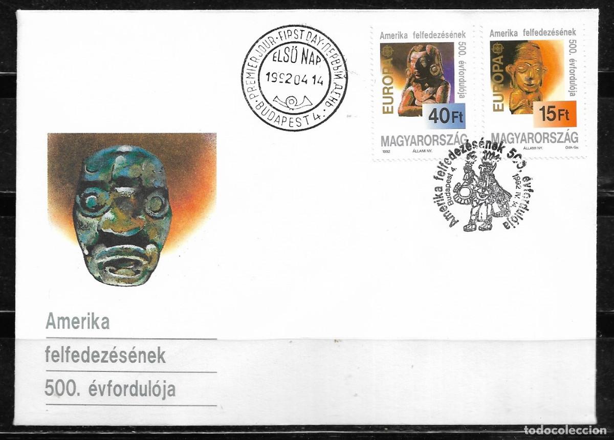 Sellos: HUNGRIA 1992, SOBRE PRIMER D&Iacute;A EUROPA CEPT - FDC.