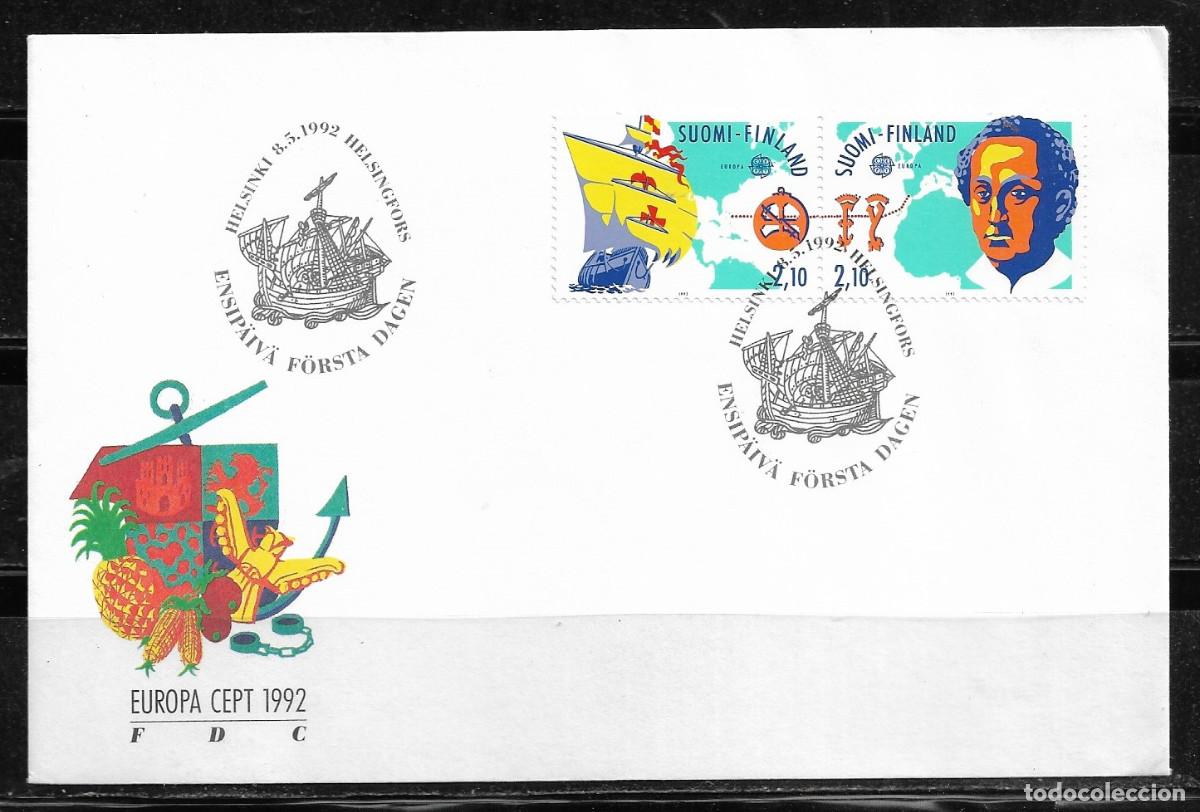 Sellos: FINLANDIA 1992, SOBRE PRIMER D&Iacute;A EUROPA CEPT - FDC.