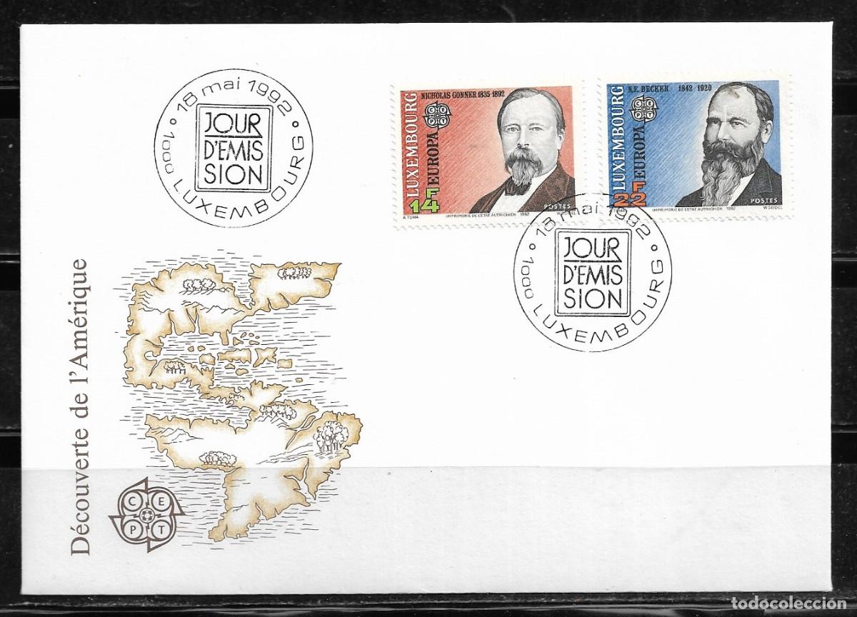 Sellos: LUXEMBURGO 1992, SOBRE PRIMER D&Iacute;A EUROPA CEPT - FDC.
