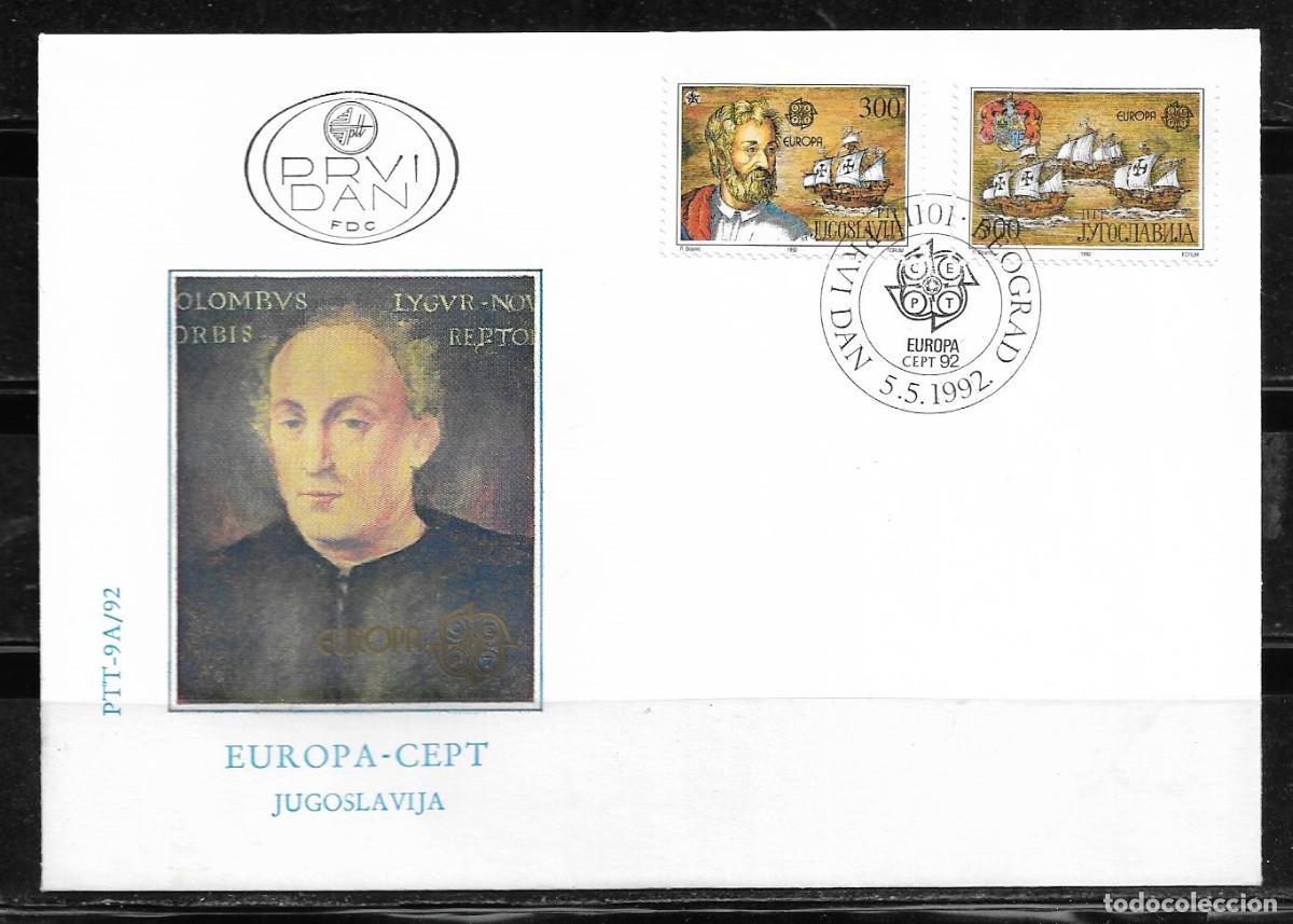 Sellos: YUGOSLAVIA 1992, SOBRE PRIMER D&Iacute;A EUROPA CEPT - FDC.