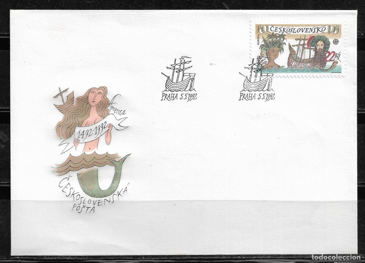 Sellos: CHECOSLOVAQUIA 1992, SOBRE PRIMER D&Iacute;A EUROPA CEPT - FDC.