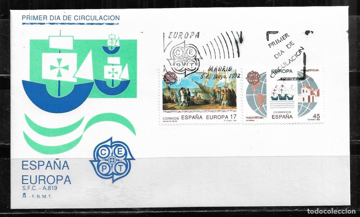 Sellos: ESPA&Ntilde;A 1992, SOBRES PRIMER D&Iacute;A EUROPA CEPT - FDC.