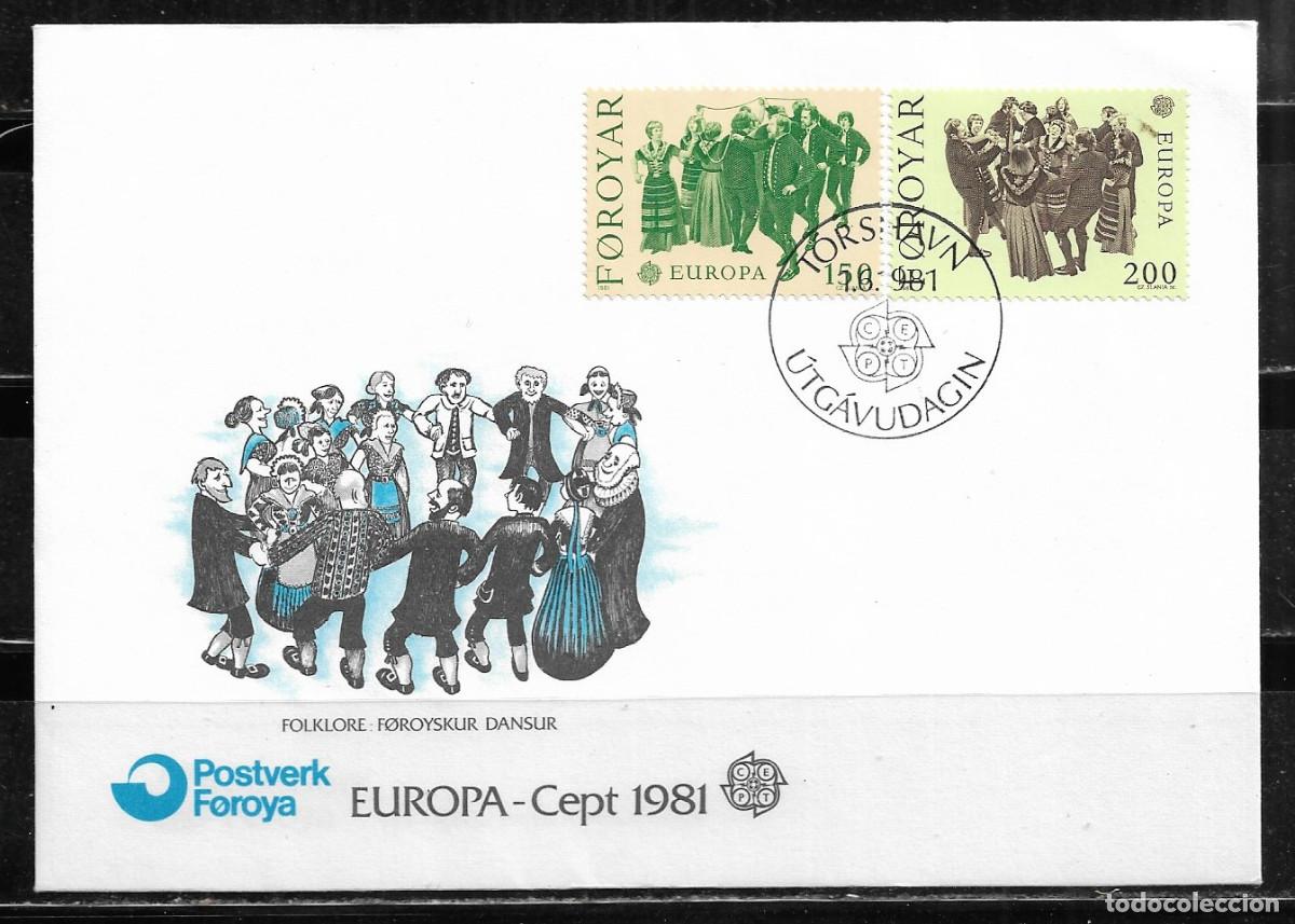 Sellos: FEROE 1981, SOBRE PRIMER D&Iacute;A EUROPA CEPT - FDC.