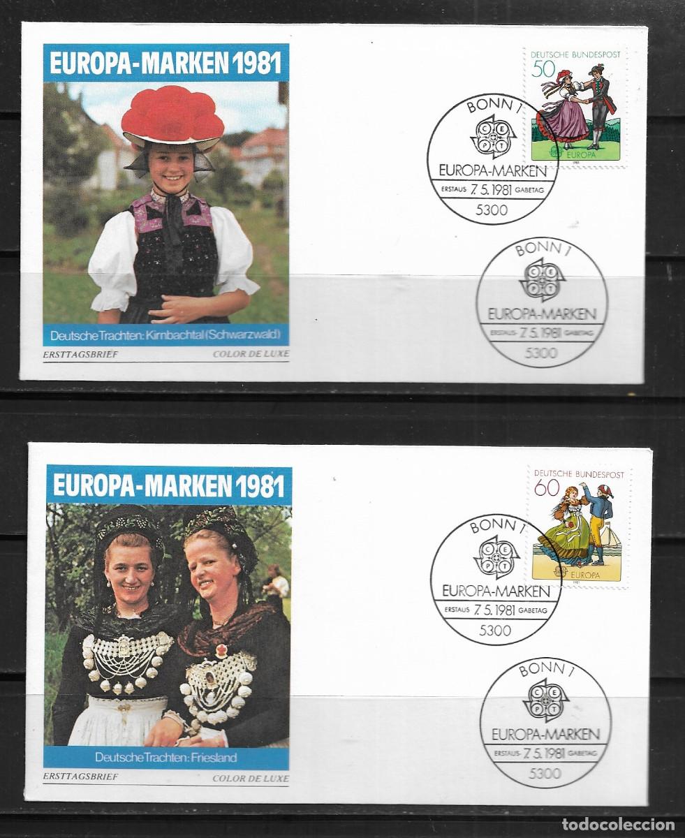 Sellos: ALEMANIA 1981, SOBRES PRIMER D&Iacute;A EUROPA CEPT - FDC.