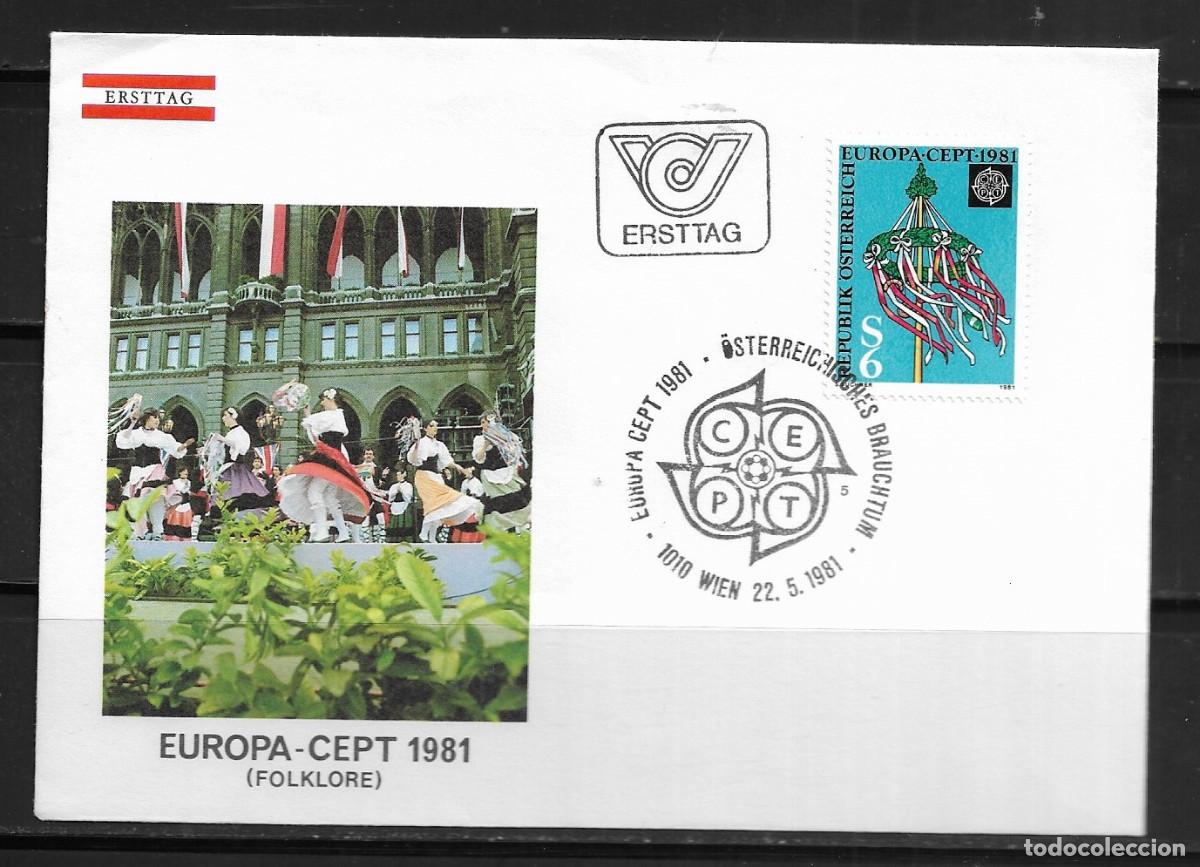 Sellos: AUSTRIA 1981, SOBRE PRIMER D&Iacute;A EUROPA CEPT - FDC.
