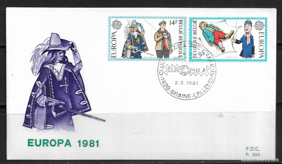 Sellos: B&Eacute;LGICA 1981, SOBRE PRIMER D&Iacute;A EUROPA CEPT - FDC.