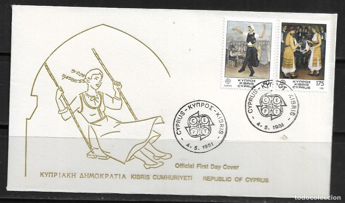Sellos: CHIPRE 1981, SOBRE PRIMER D&Iacute;A EUROPA CEPT - FDC.