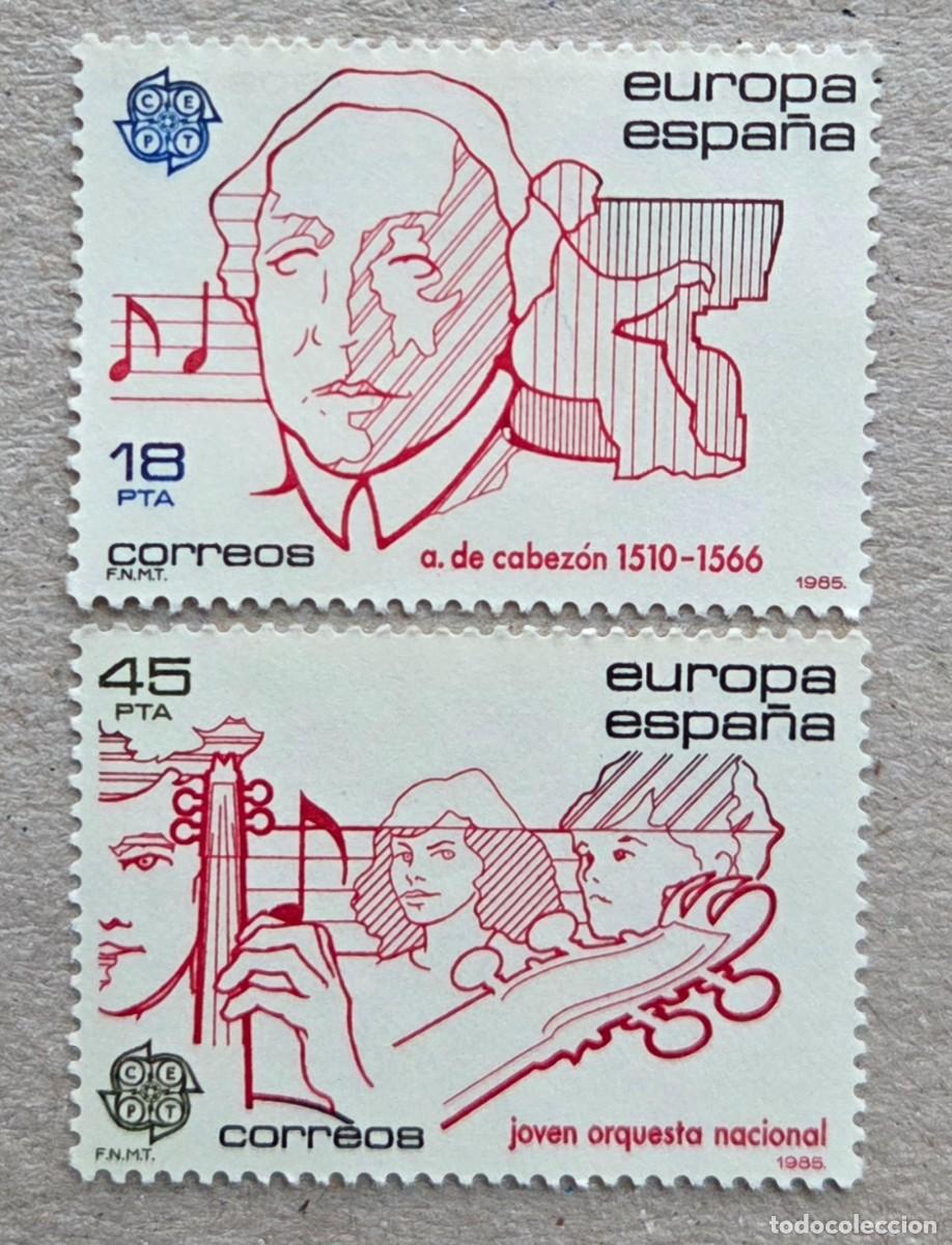 Sellos: 1985. ESPA&Ntilde;A. 2788 / 2789. Tema Europa. Antonio de Cabez&oacute;n y Joven Orquesta. Serie completa. Nuevo.