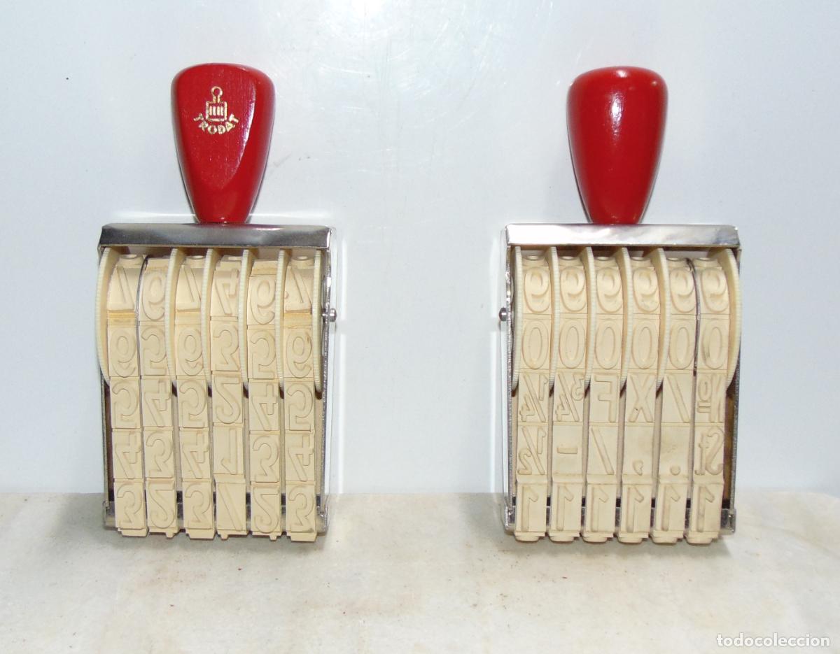 Sellos: LOTE DE DOS ENORMES SELLOS NUMERADORES MANUALES TRODAT, 19x9CM, NUEVOS DE TIENDA
