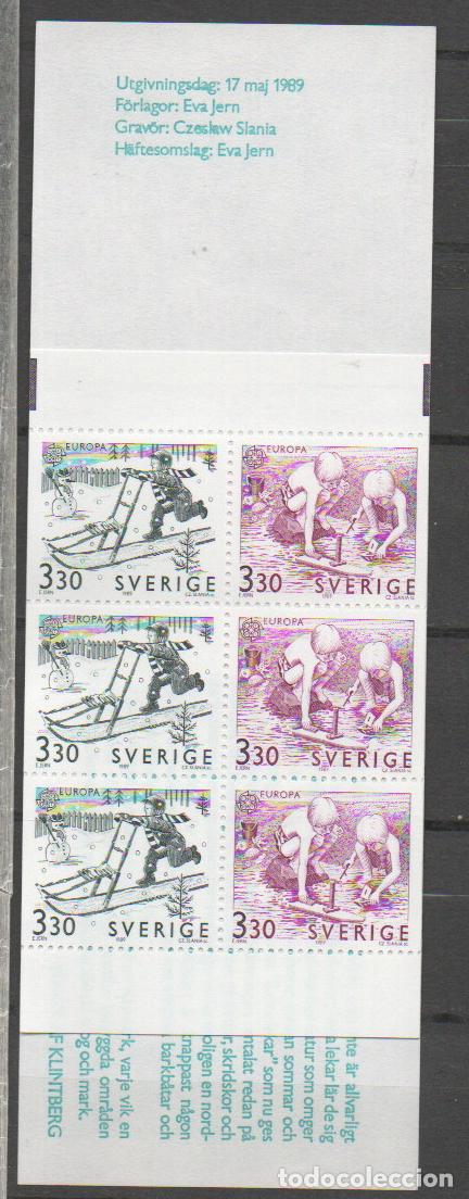 Timbres: SUECIA IVERT N&ordm; 1522/3 CARNET, EUROPA 1989, JUEGOS INFANTILES, NUEVO**