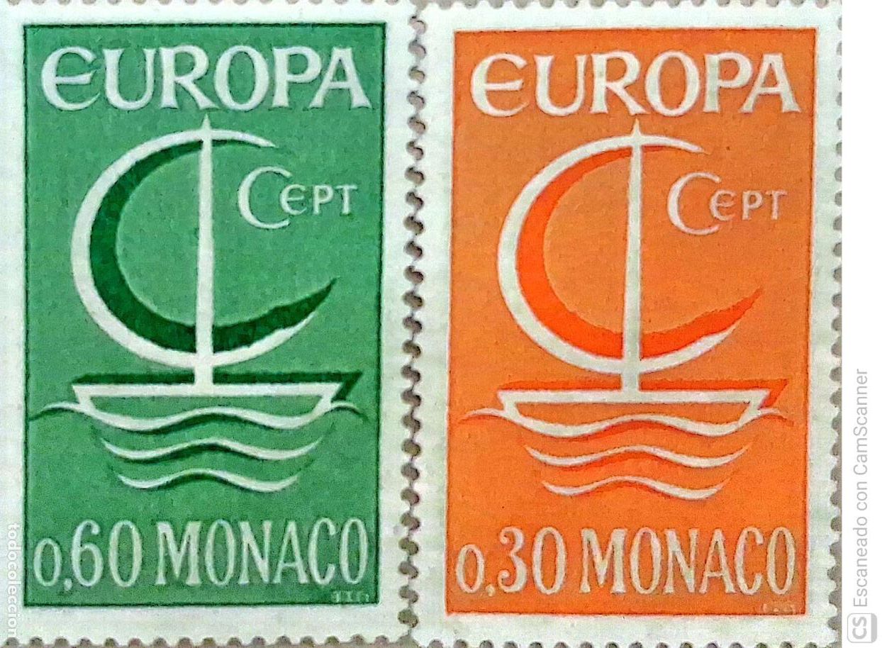 Sellos: M&oacute;naco. 698/99 Europa-Cept: Barco. 1966. ﻿Sellos nuevos y numeraci&oacute;n Yvert.