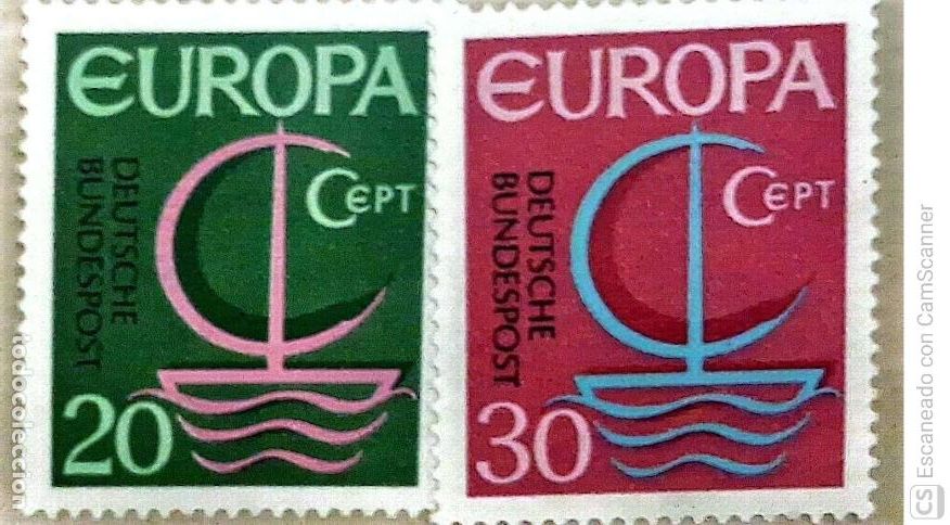 Sellos: Alemania. 376/77 Europa-Cept: Barco 1966. ﻿Sellos nuevos y numeraci&oacute;n Yvert.
