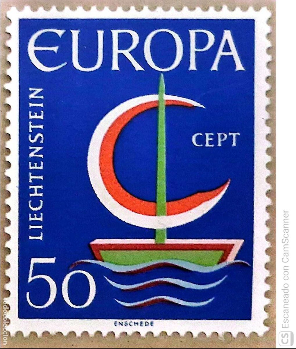 Sellos: Liechtenstein. 417 Europa-Cept: Barco. 1966. ﻿Sellos nuevos y numeraci&oacute;n Yvert.
