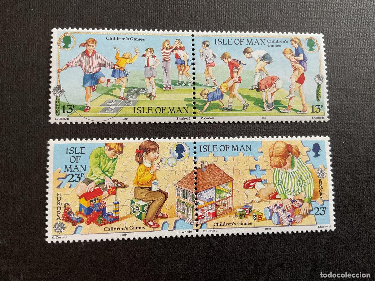 Francobolli: MAN N&ordm; YVERT 404/7*** A&Ntilde;O 1989. EUROPA. JUEGOS INFANTILES
