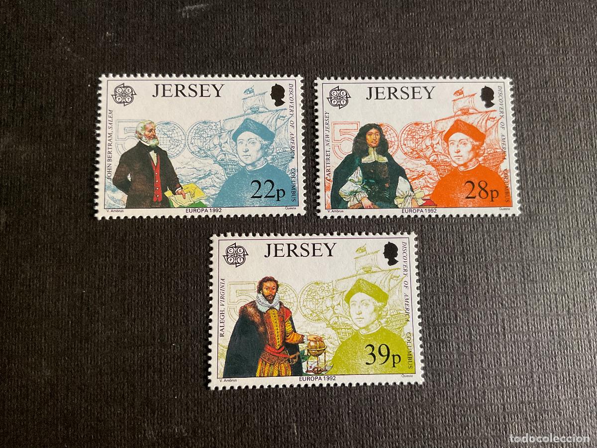 Sellos: JERSEY N&ordm; YVERT 572/4*** 1992. EUROPA. 500 ANIVERSARIO DESCUBRIMIENTO DE AMERICA