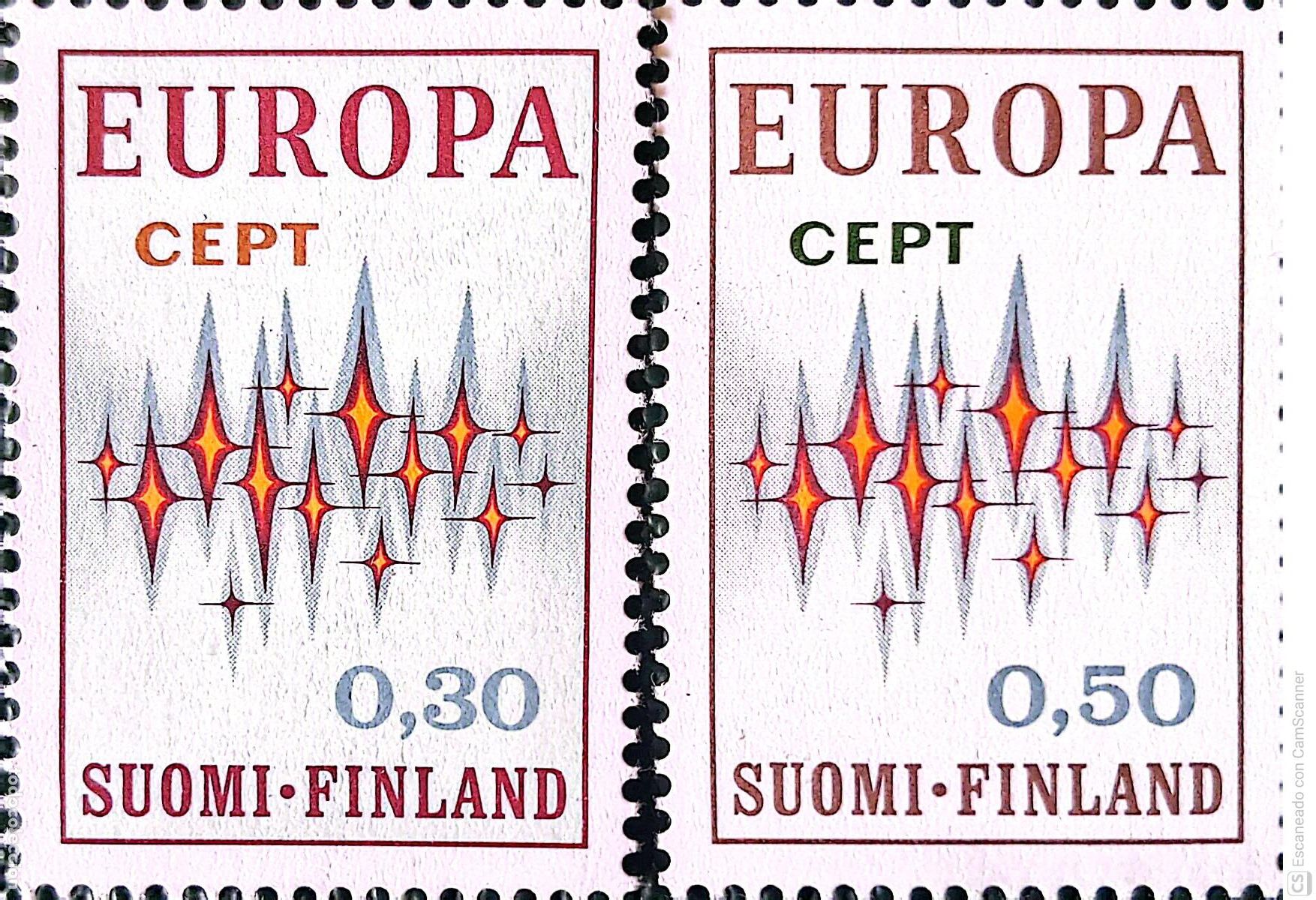 Sellos: Finlandia. 665/66 Europa-Cept. 1972. Sellos nuevos y numeraci&oacute;n Yvert.