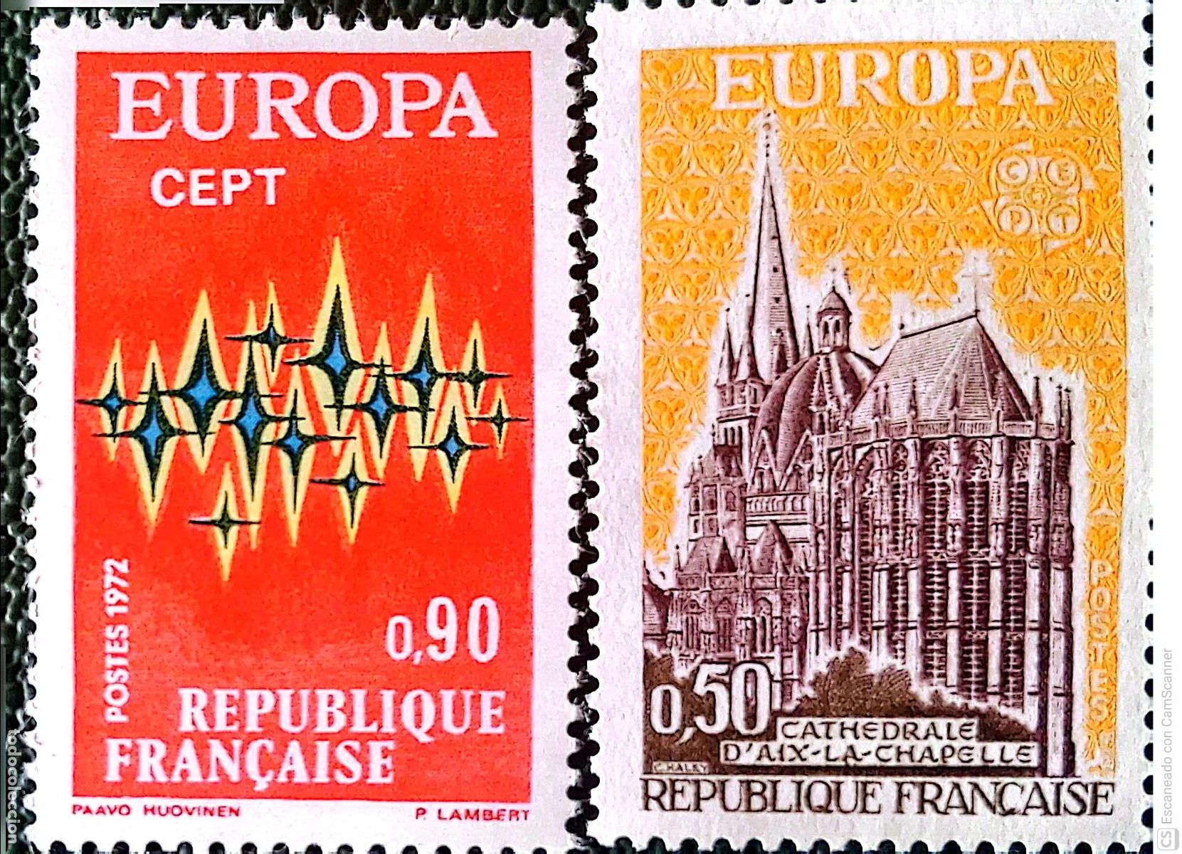 Sellos: Francia. 1714/15 Europa-Cept. 1972. Sellos nuevos y numeraci&oacute;n Yvert.