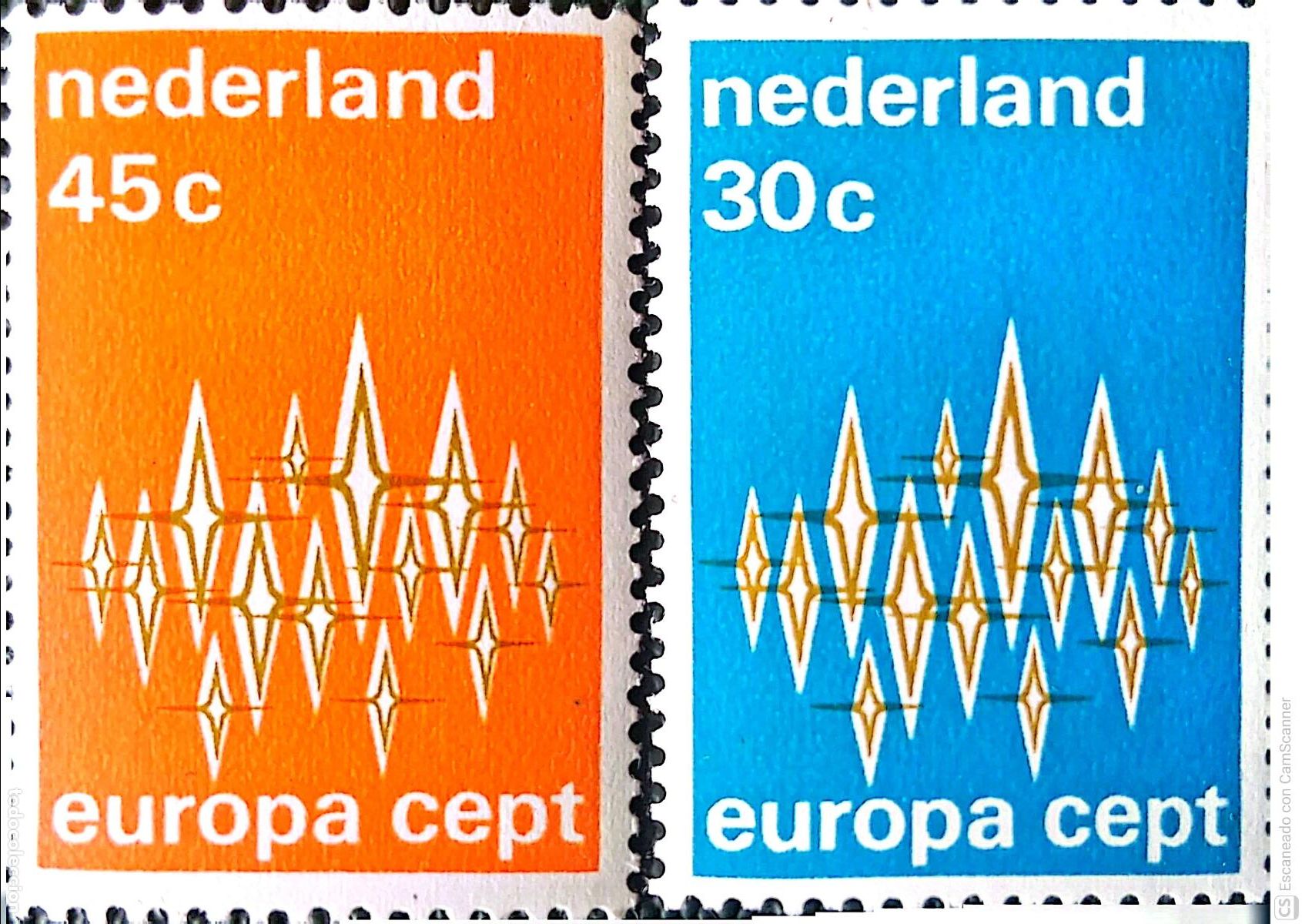 Sellos: Holanda. 958/59 Europa-Cept. 1972. ﻿Sellos nuevos y numeraci&oacute;n Yvert.