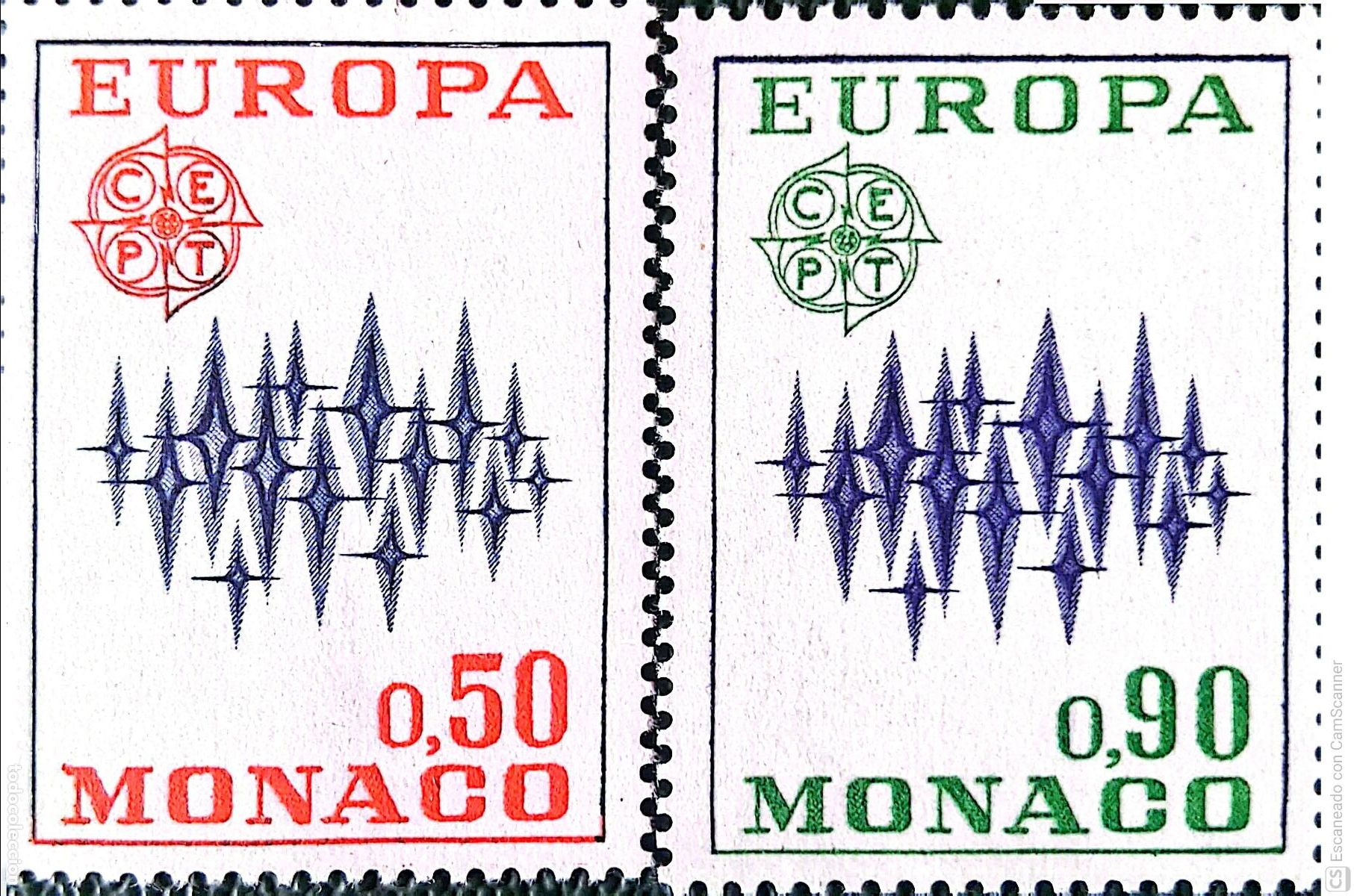 Sellos: M&oacute;naco.883/84 Europa-Cept. 1972. ﻿Sellos nuevos y numeraci&oacute;n Yvert.