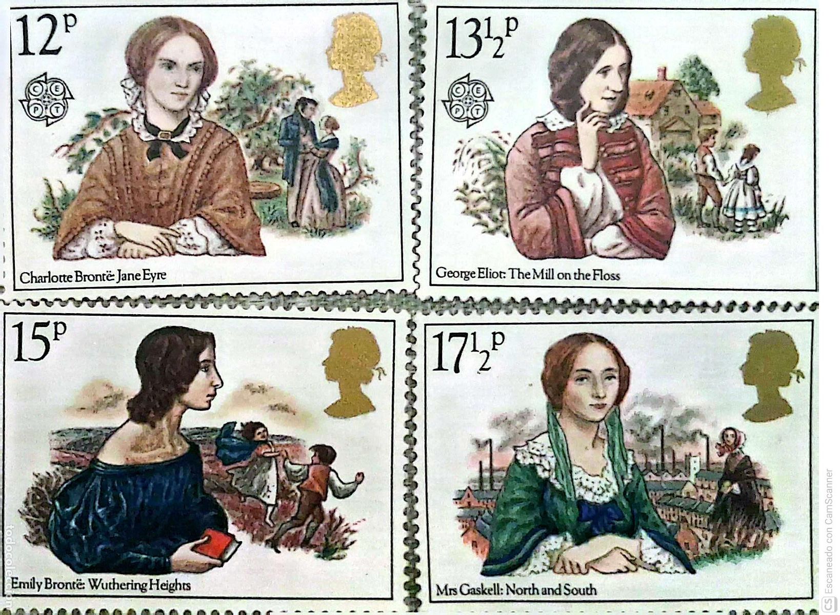 Sellos: Gran Breta&ntilde;a. 937/38 Europa-Cept: Charlotte Bront&euml;, George Eliot, Emily Bront&euml; y Elizabeth Gaskell.