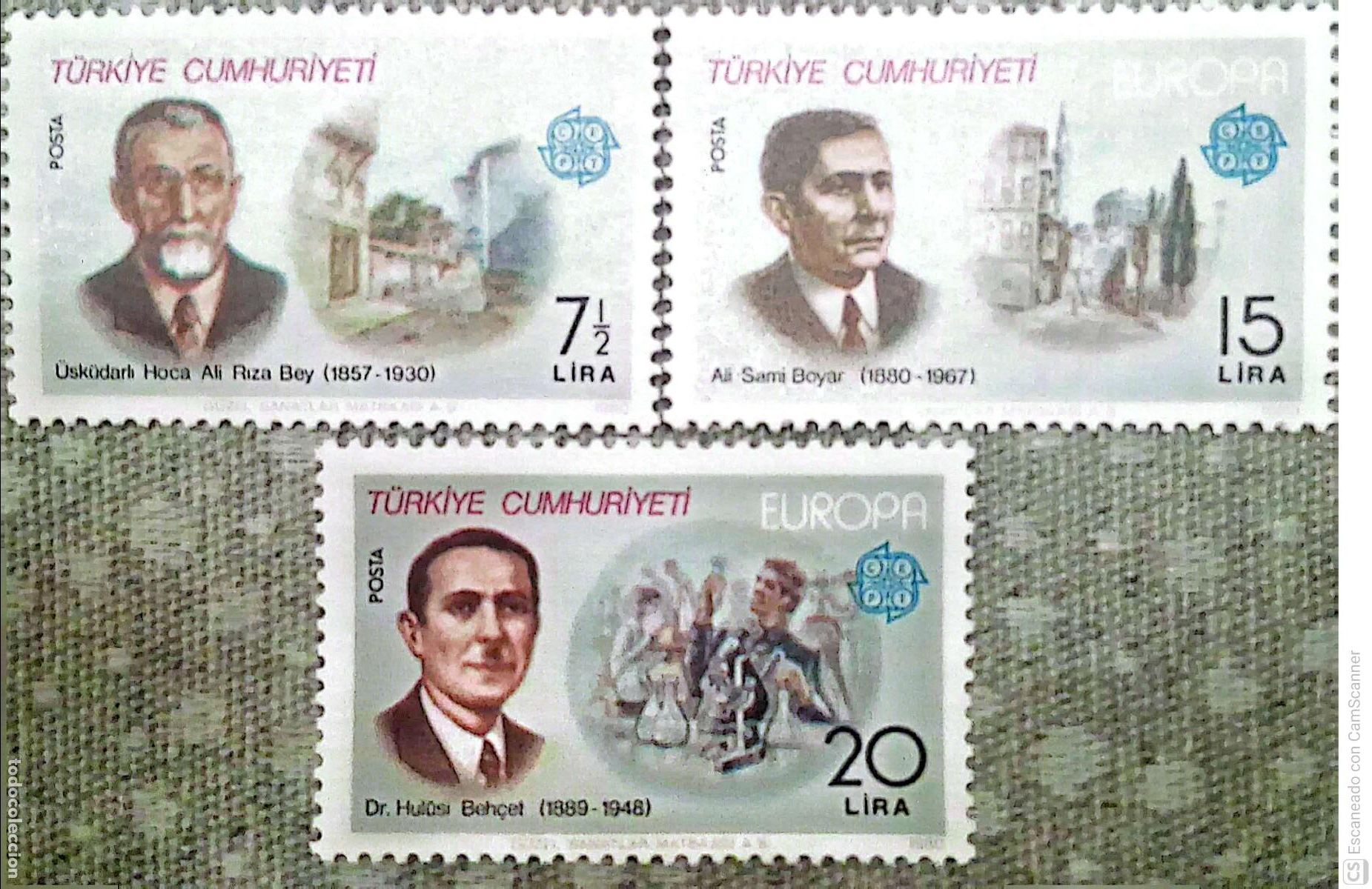 Sellos: Turqu&iacute;a. 2279/81 Europa-Cept: Usk&uuml;darli, Ali Sami y Hul&ucirc;si Behcet. 1980. ﻿Sellos nuevos y numeraci