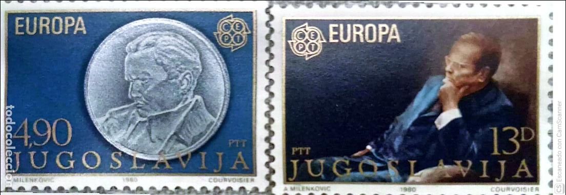 Sellos: Yugoslavia. 1711/12 Europa-Cept: Mariscal Tito. 1980. ﻿Sellos nuevos y numeraci&oacute;n Yvert.