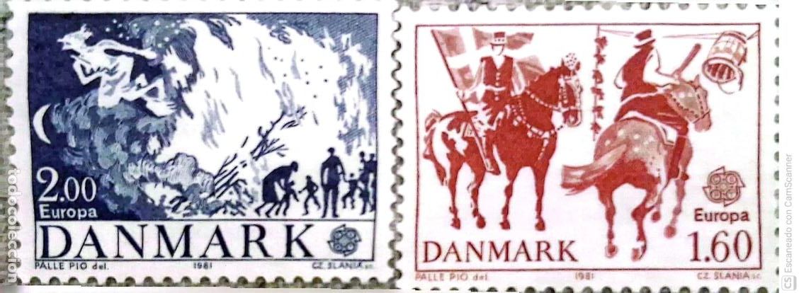 Sellos: Dinamarca. 733/34 Europa-Cept: Folklore. 1981. ﻿Sellos nuevos y numeraci&oacute;n Yvert.