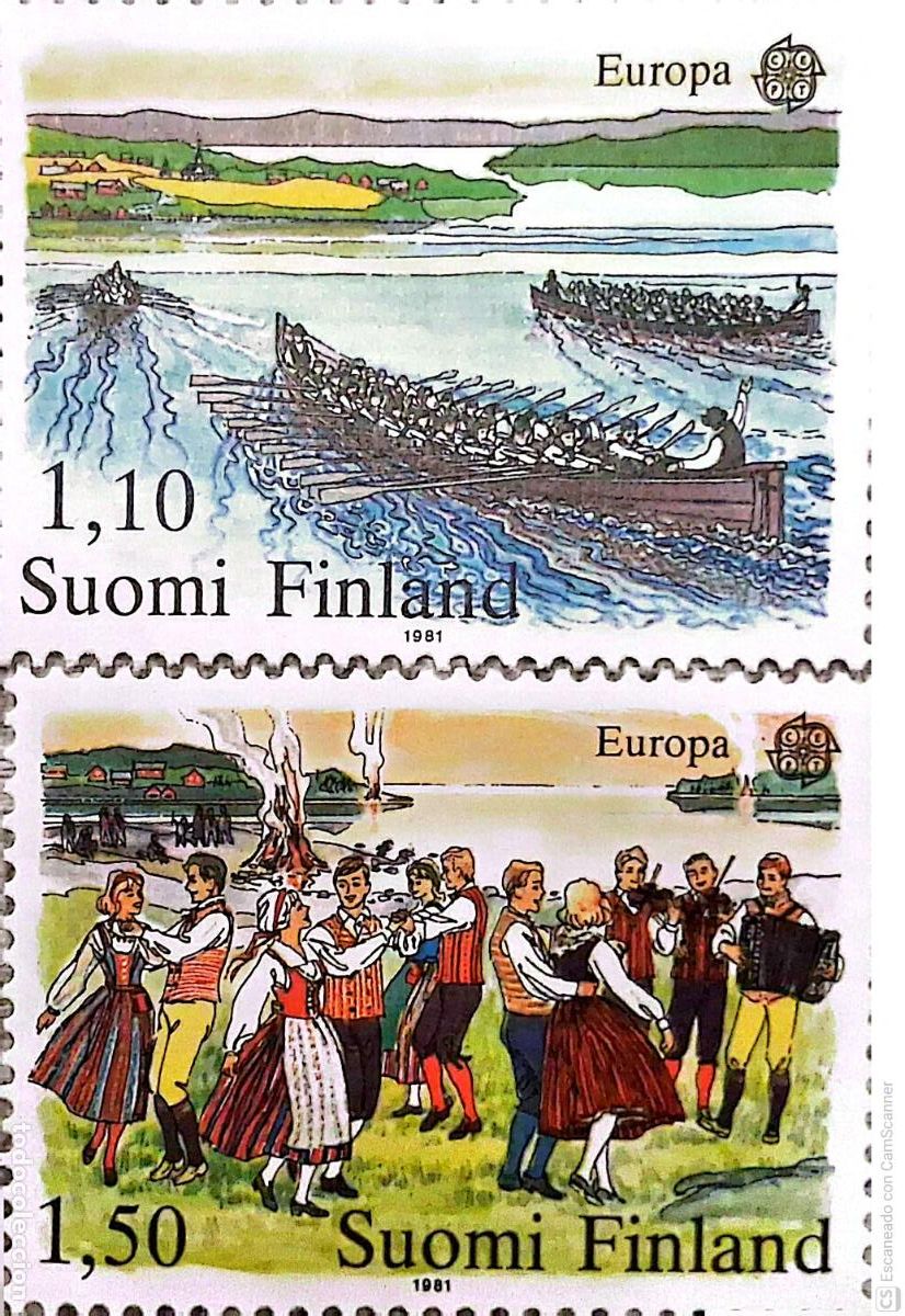 Sellos: Finlandia. 845/46 Europa-Cept: Folklore. 1981. ﻿Sellos nuevos y numeraci&oacute;n Yvert.