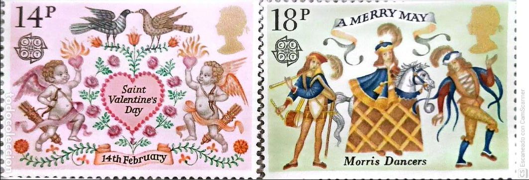 Sellos: Gran Breta&ntilde;a. 972/73 Europa-Cept: Folklore. 1981. Sellos nuevos y numeraci&oacute;n Yvert.