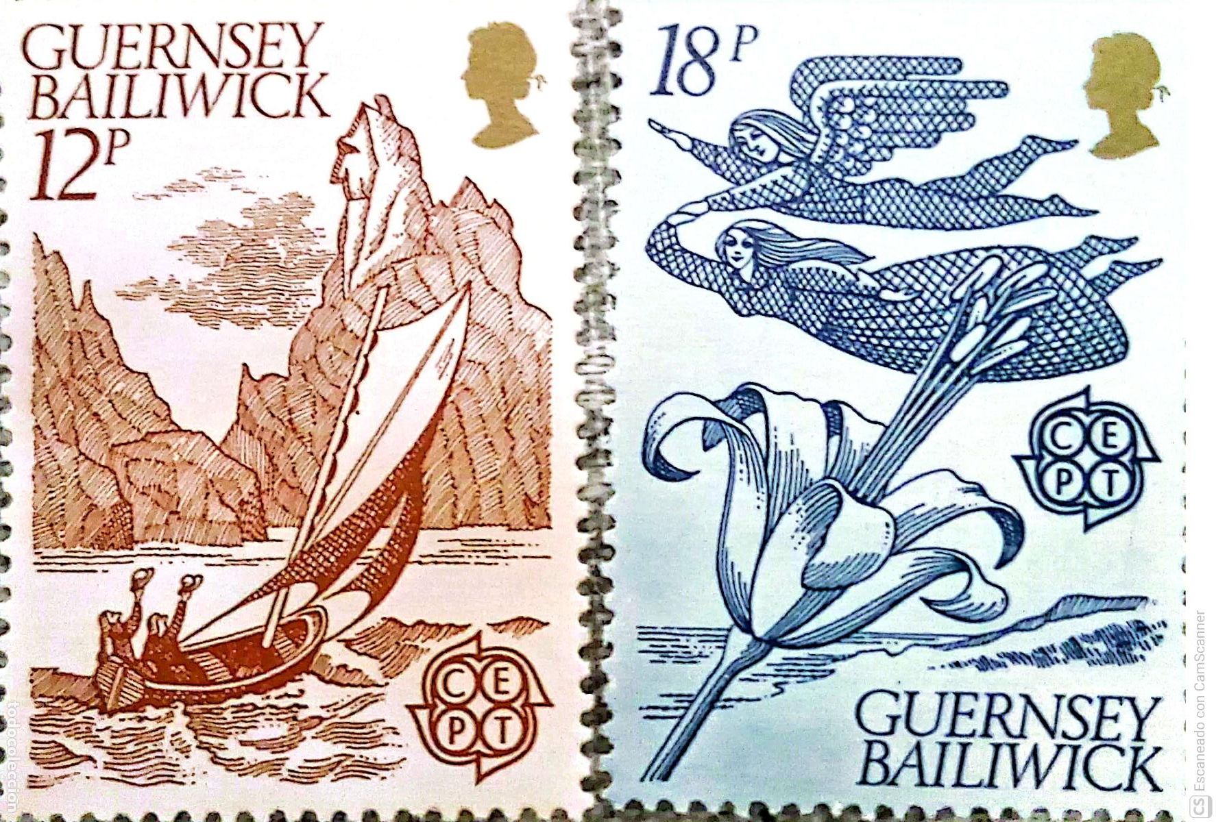 Sellos: Guernesey. 217/18 Europa-Cept: Folklore. 1981. Sellos nuevos y numeraci&oacute;n Yvert.