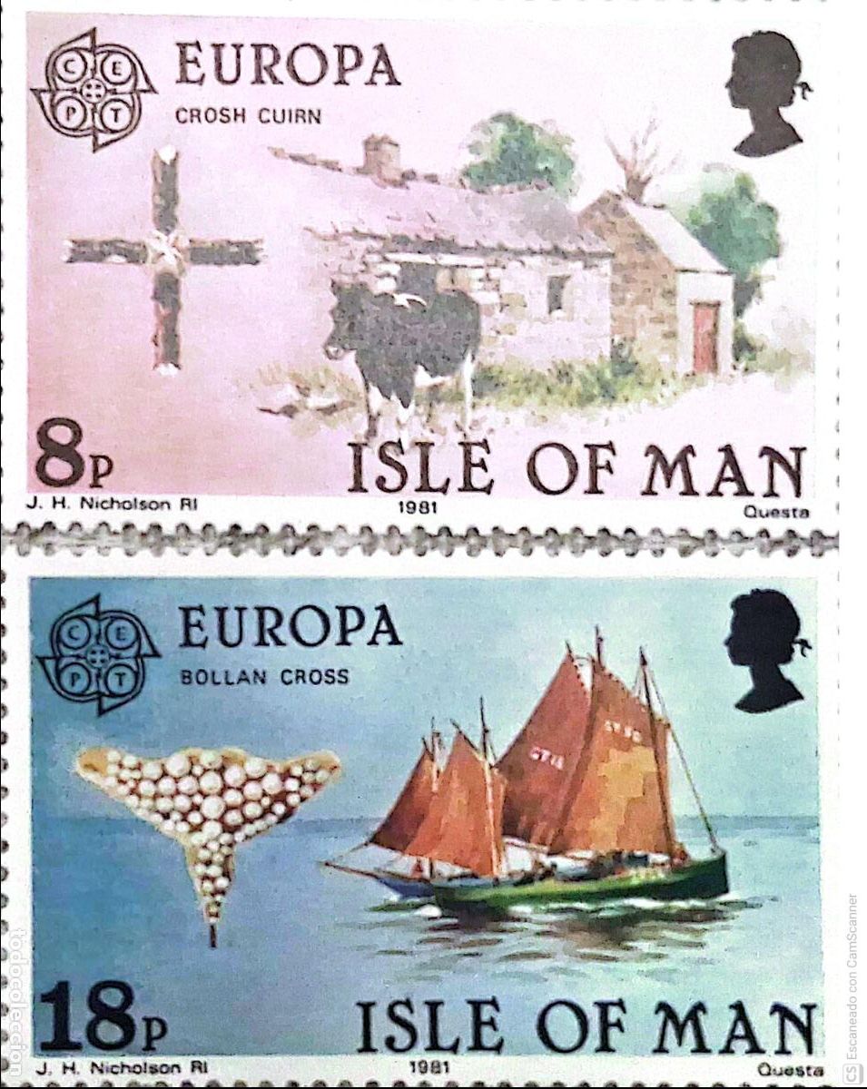 Sellos: Man. 182/83 Europa-Cept: Folklore. 1981. Sellos nuevos y numeraci&oacute;n Yvert.
