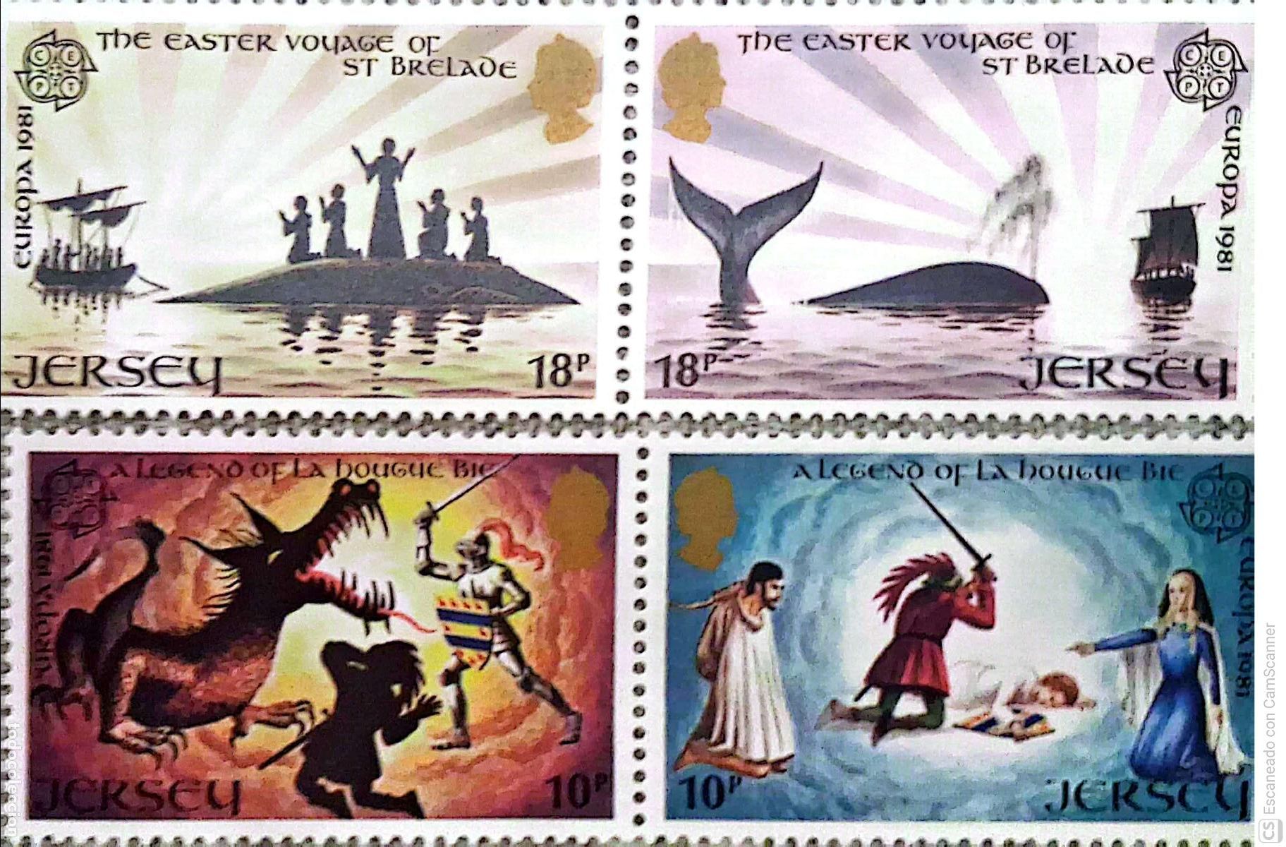 Sellos: Jersey. 247/50 Europa-Cept: Folklore. 1981. Sellos nuevos y numeraci&oacute;n Yvert.