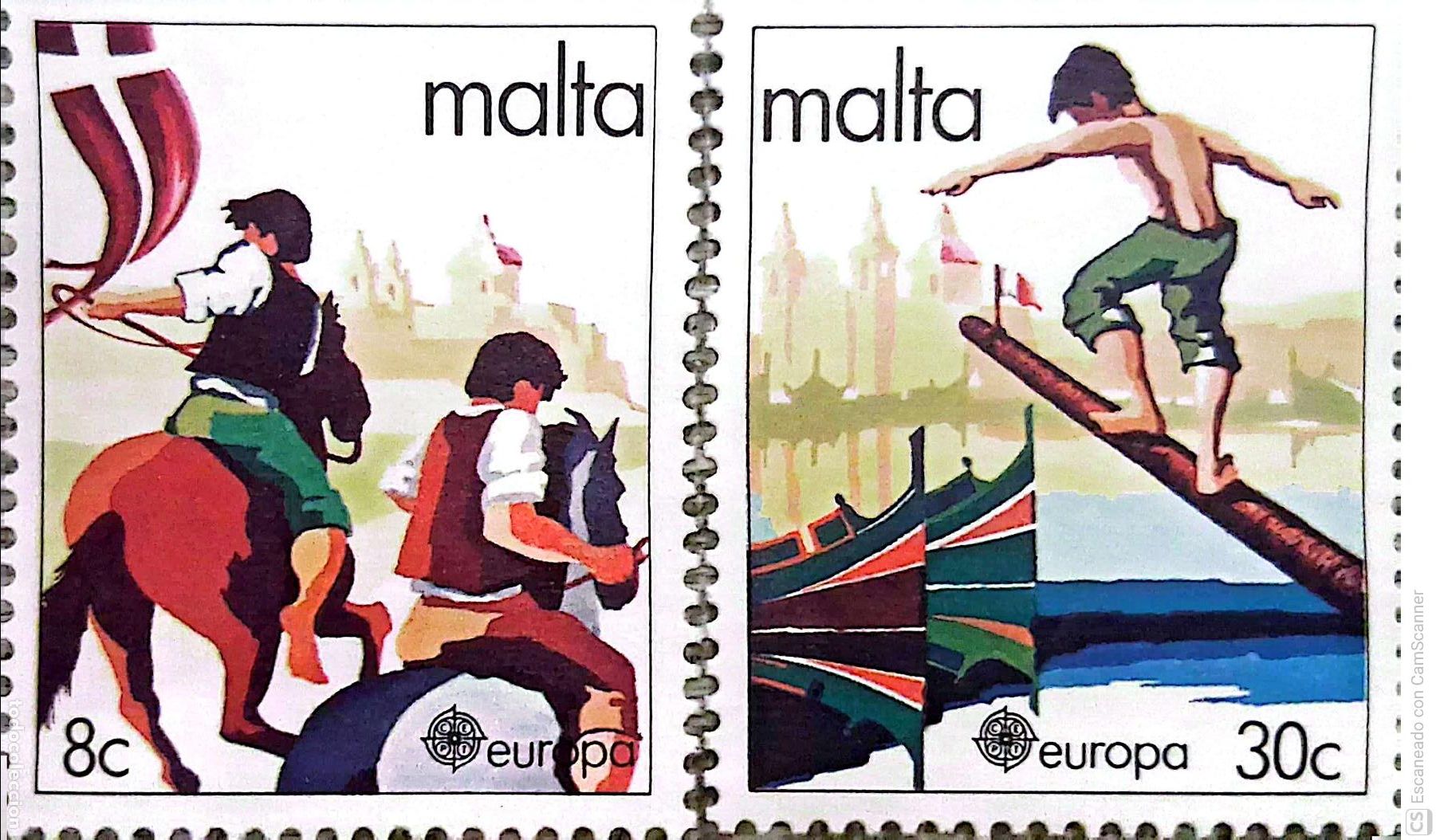 Sellos: Malta. 616/17 Europa-Cept: Folklore. 1981. ﻿Sellos nuevos y numeraci&oacute;n Yvert.