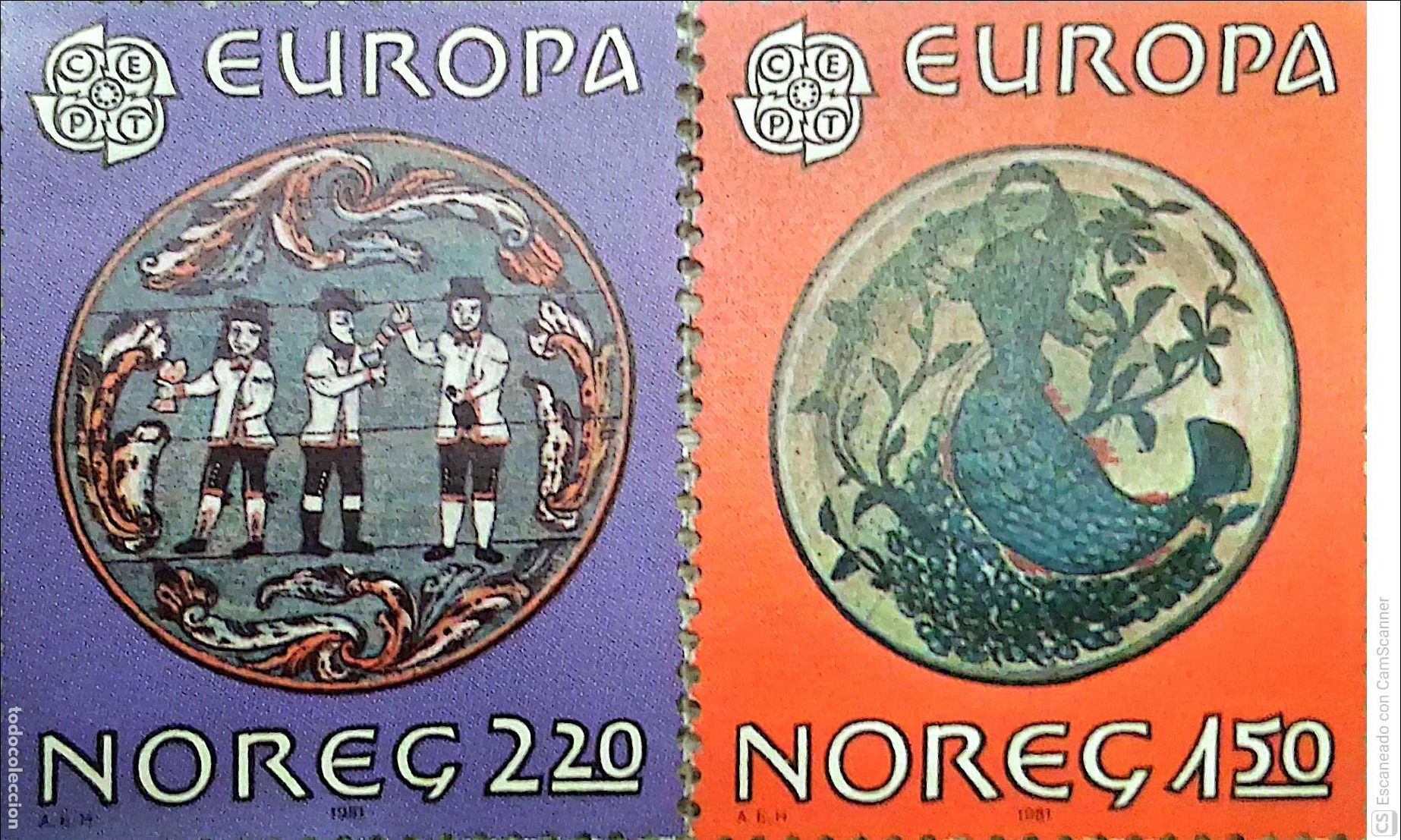Sellos: Noruega. 792/93 Europa-Cept: Folklore. 1981. Sellos nuevos y numeraci&oacute;n Yvert.