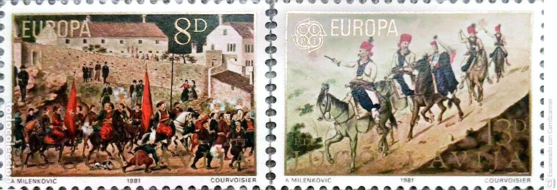 Sellos: Yugoslavia. 1769/70 Europa-Cept: Folklore. 1981. Sellos nuevos y numeraci&oacute;n Yvert.