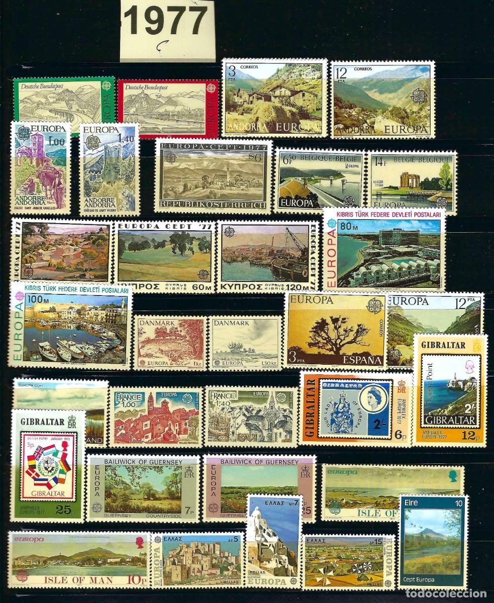 Selos: EUROPA CEPT 1977 A&Ntilde;O COMPLETO CON 2 HB NUEVO SIN FIJASELLOS**
