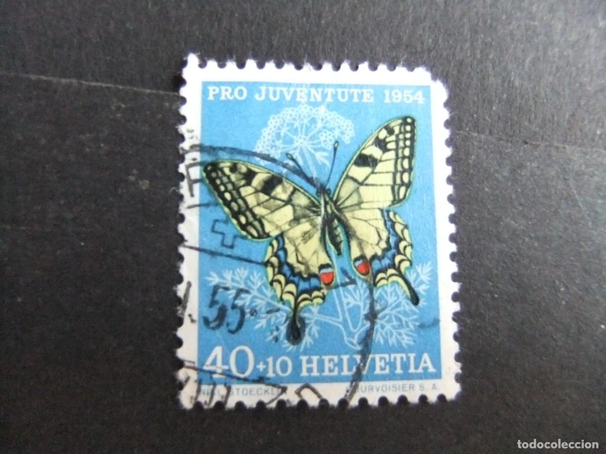 Sellos: L 114 SUIZA HELVETIA 1954 / FAUNA MARIPOSA / YVERT 557 FU