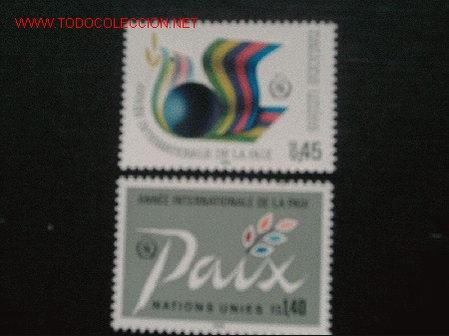 Sellos: NACIONES UNIDAS GINEBRA N&ordm; YVERT 145/6. A&Ntilde;O 1986