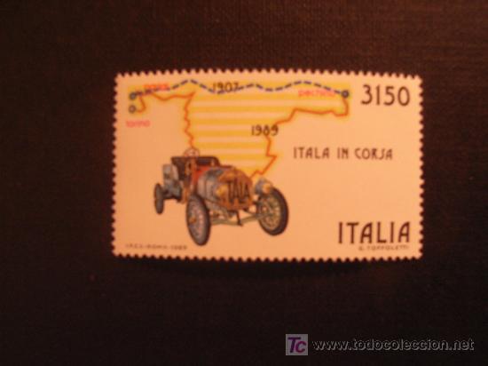 Sellos: ITALIA, N&ordm; YVERT 1803*** A&Ntilde;O 1989. RAIDS AUTOMOVILISTICOS DE 1907 Y 1989
