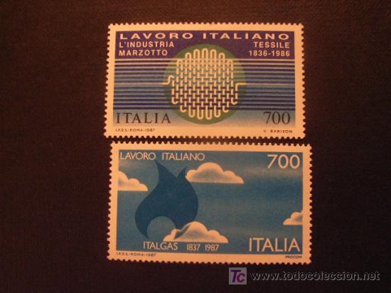 Selos: ITALIA, N&ordm; YVERT 1735/6*** A&Ntilde;O 1987.REALIZACIONES ITALIANAS EN EL MUNDO(VIII)