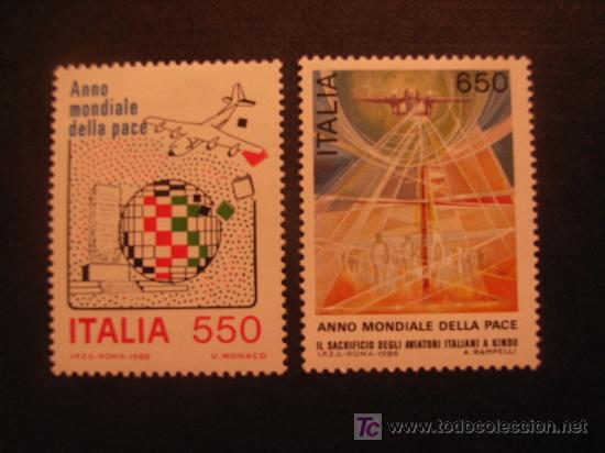 Selos: ITALIA, N&ordm; YVERT 1730/1*** A&Ntilde;O 1986.A&Ntilde;O INTERNACIONAL DE LA PAZ.
